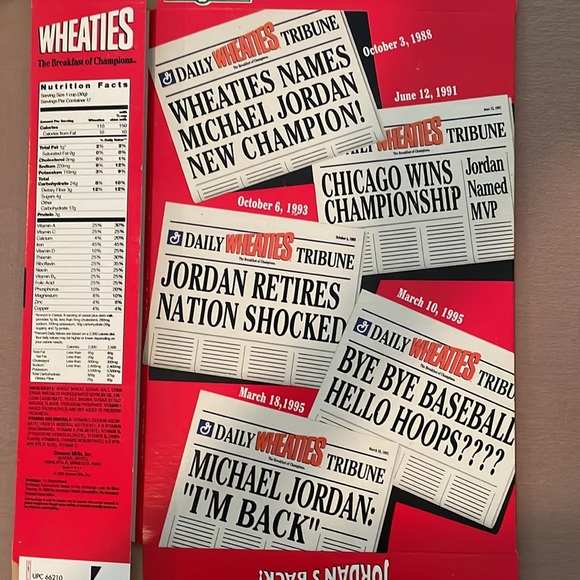 1988 Michael Jordan Wheaties Cereal box opened - Picture 2 of 3